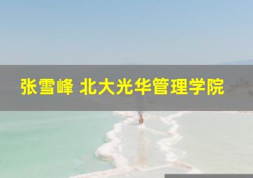 张雪峰 北大光华管理学院